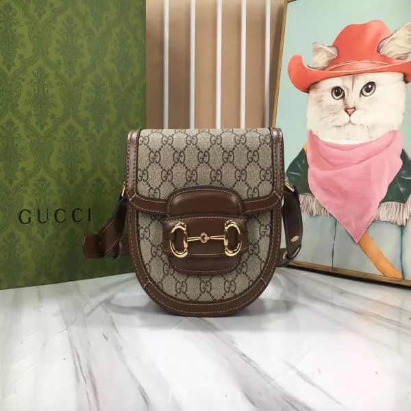 구찌 아리아 시리즈 GG 캔버스 홀스빗 미니 사선백