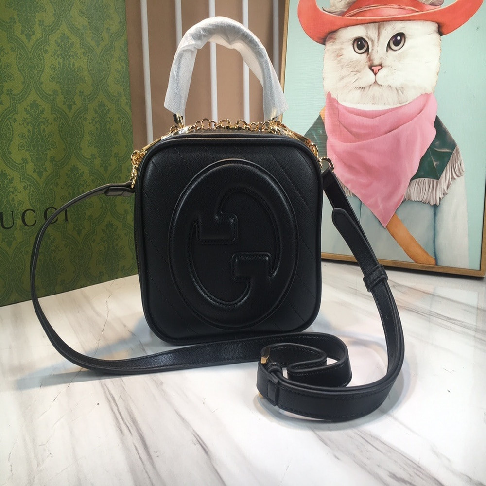 구찌 블론디 더블G 가죽 핸들 크로스백