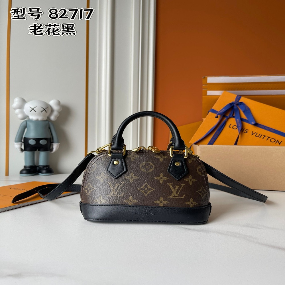 루이비통 나노 알마 모노그램 캔버스 가죽 트리밍 체리 패턴 백