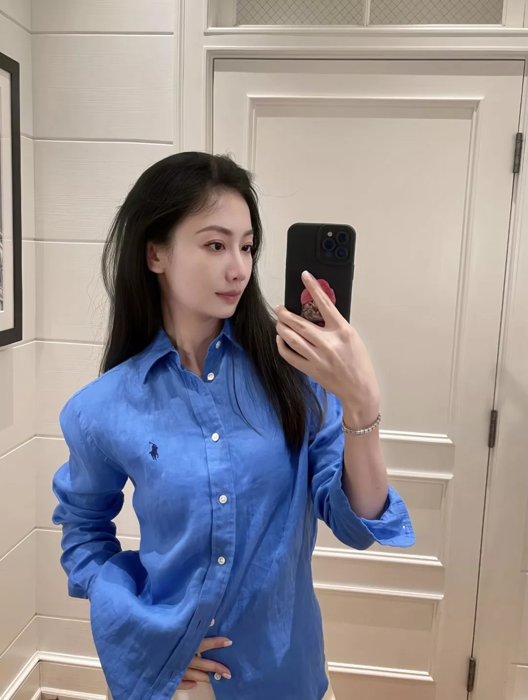랄프로렌 린넨 로고 자수 클래식 카라 셔츠 상세 이미지 12