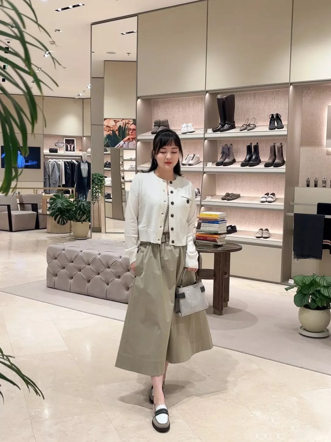 노브랜드 허리벨트 포함 A라인 코튼 롱 스커트 상세 이미지 19