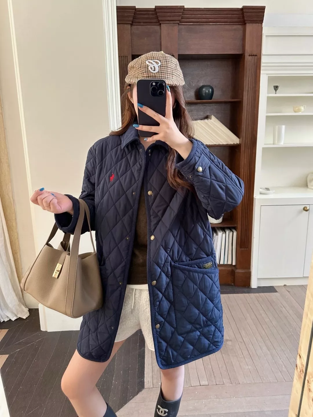 랄프로렌 다이아 퀼팅 코듀로이 카라 롱 패딩 상세 이미지 12