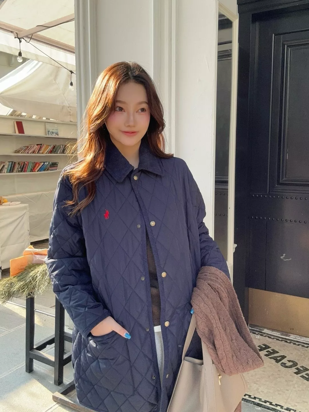 랄프로렌 다이아 퀼팅 코듀로이 카라 롱 패딩 상세 이미지 13