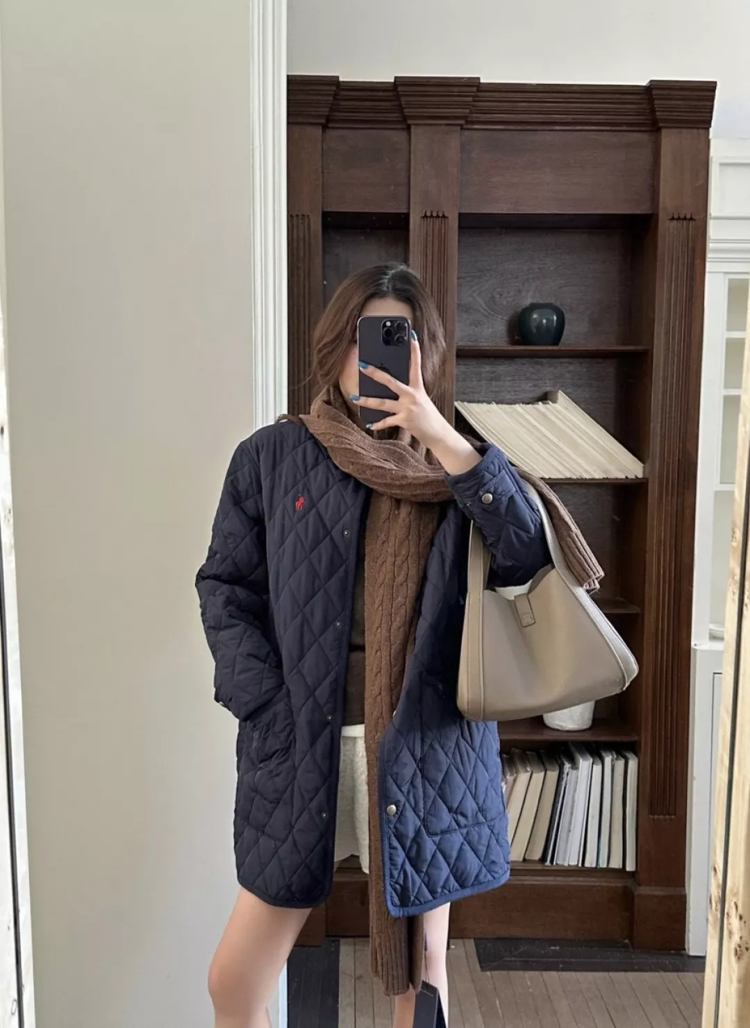 랄프로렌 다이아 퀼팅 코듀로이 카라 롱 패딩 상세 이미지 11