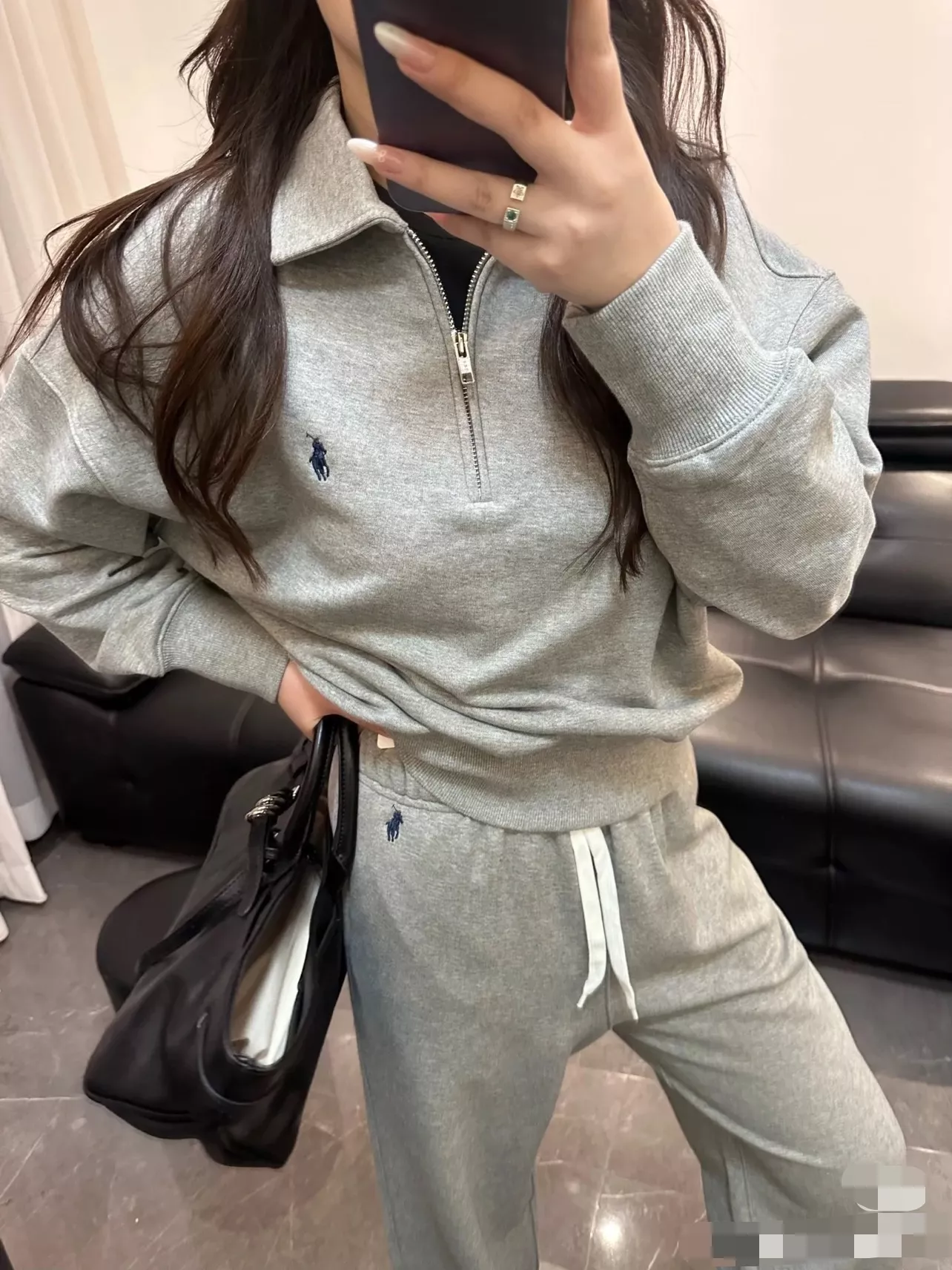 랄프로렌 자수 로고 와이드 기모 트레이닝 팬츠 상세 이미지 33
