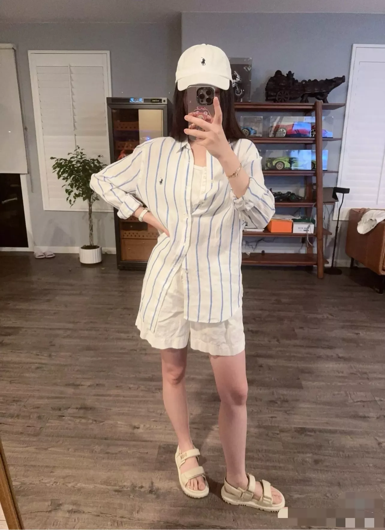 랄프로렌 포니 자수 린넨 블루 스트라이프 셔츠 상세 이미지 32