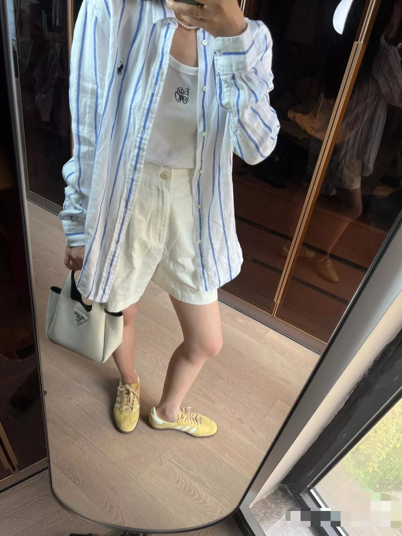 랄프로렌 포니 자수 린넨 블루 스트라이프 셔츠 상세 이미지 35