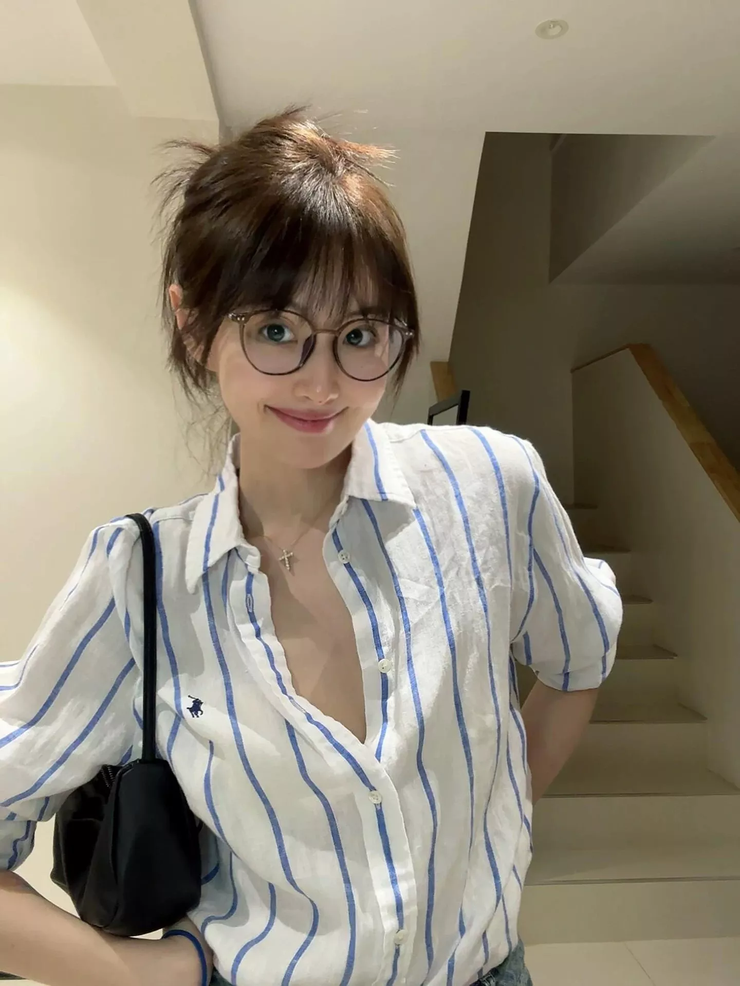 랄프로렌 포니 자수 린넨 블루 스트라이프 셔츠 상세 이미지 30