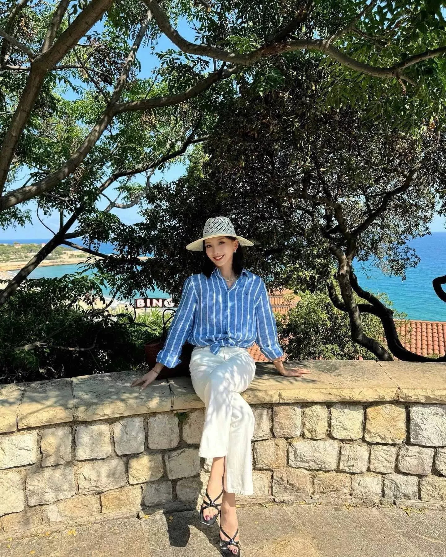 랄프로렌 블루 화이트 스트라이프 린넨 혼방 포니 자수 셔츠 상세 이미지 22