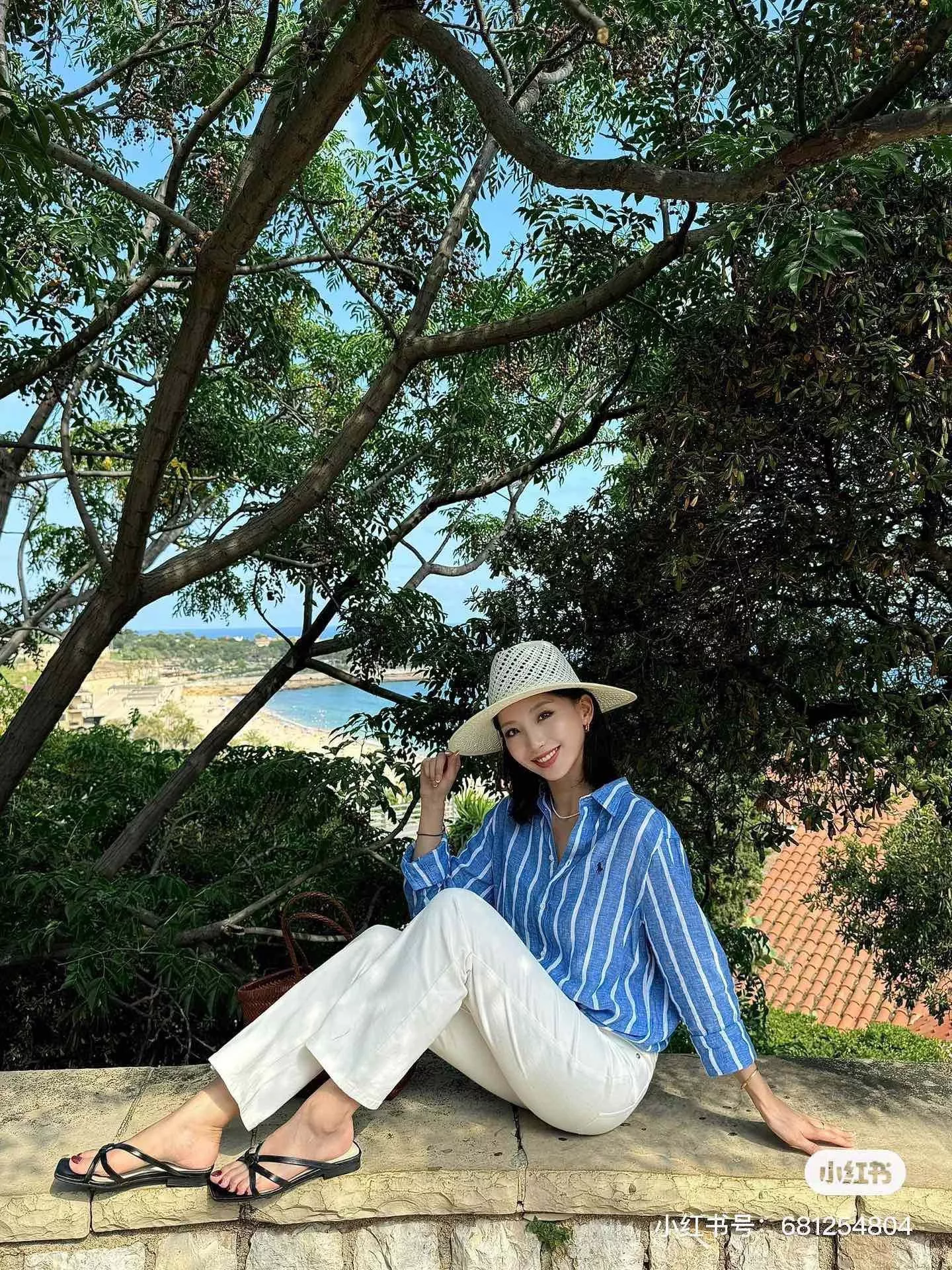 랄프로렌 블루 화이트 스트라이프 린넨 혼방 포니 자수 셔츠 상세 이미지 24