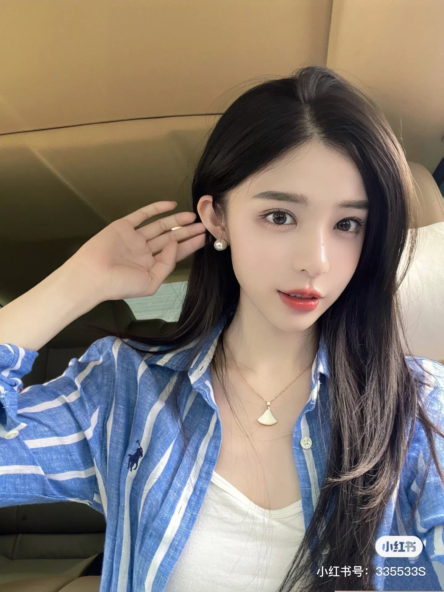 랄프로렌 블루 화이트 스트라이프 린넨 혼방 포니 자수 셔츠 상세 이미지 36