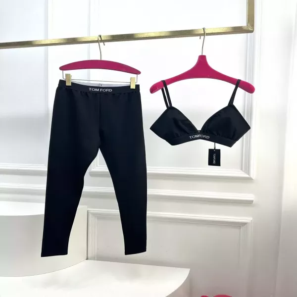 톰포드 로고 자카드 모달 삼각 브라 레깅스 세트