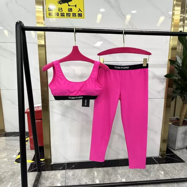 톰포드 로고 밴드 브라탑 레깅스 세트