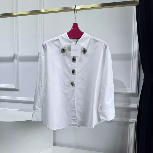 발렌티노 VLTN 크리스탈 주얼 버튼 셔츠