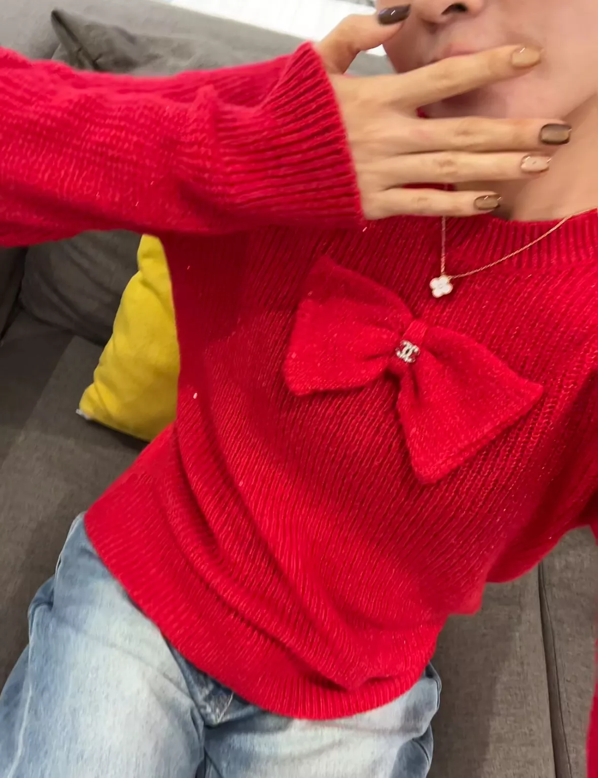 샤넬 리본 포인트 울 니트 탑 상세 이미지 76