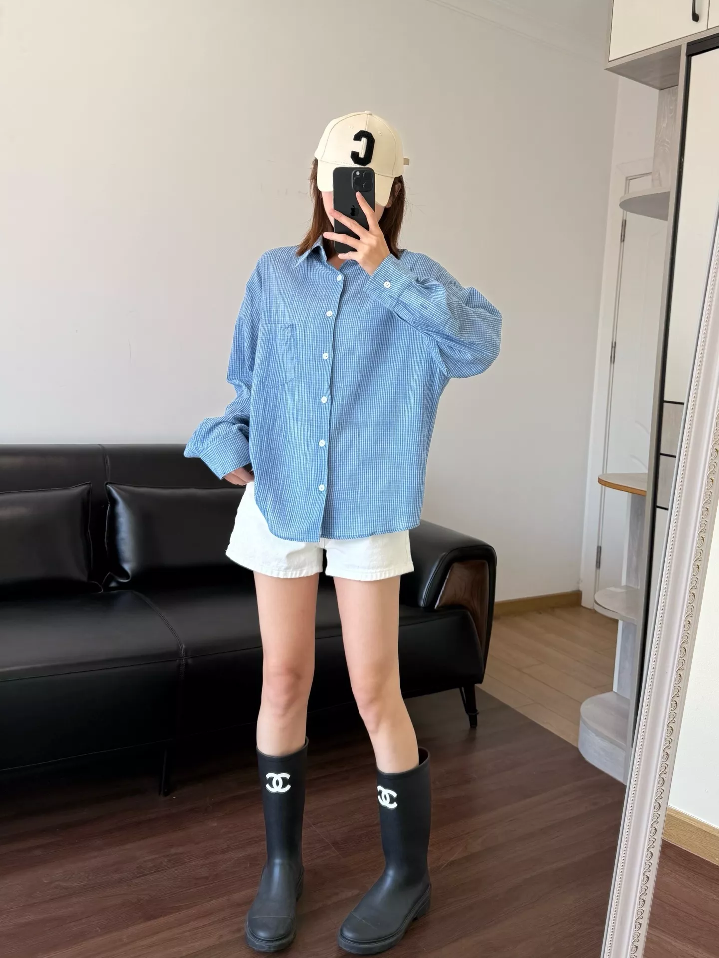 로우클래식 체크 코튼 루즈핏 셔츠 상세 이미지 29