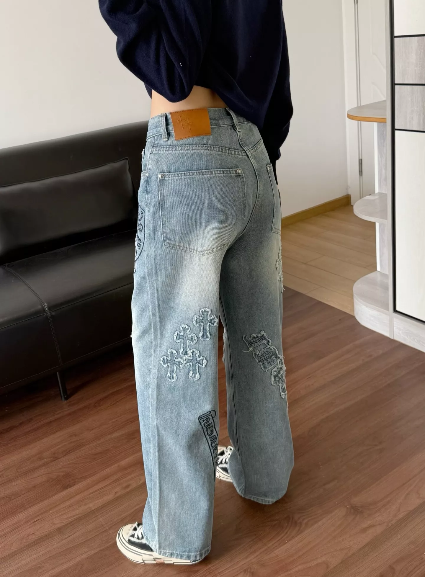 크롬하츠 프린트 자수 워싱 스트레이트 데님 팬츠 상세 이미지 36
