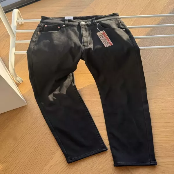 랄프로렌 RRL 슬림핏 블랙 기모 셀비지 데님 팬츠