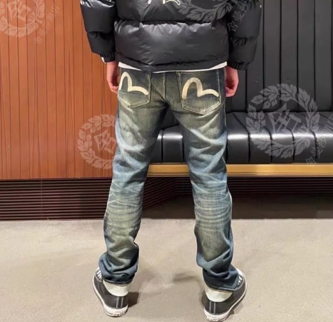 에비수 빈티지 워싱 디스트로이드 스트레이트 데님 팬츠 상세 이미지 12