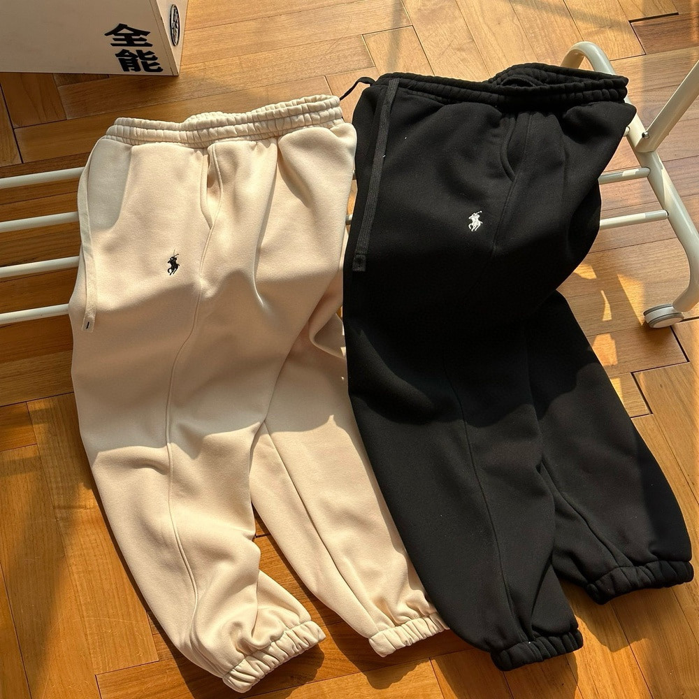 랄프로렌 자수 로고 기모 조거 팬츠