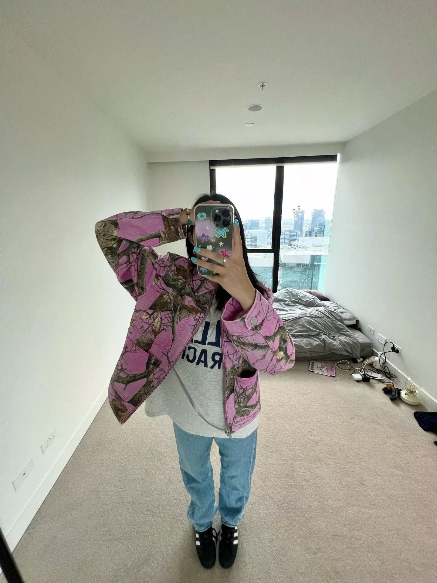 스투시 FW23 트리 브랜치 올오버 프린트 워크 집업 재킷 상세 이미지 15