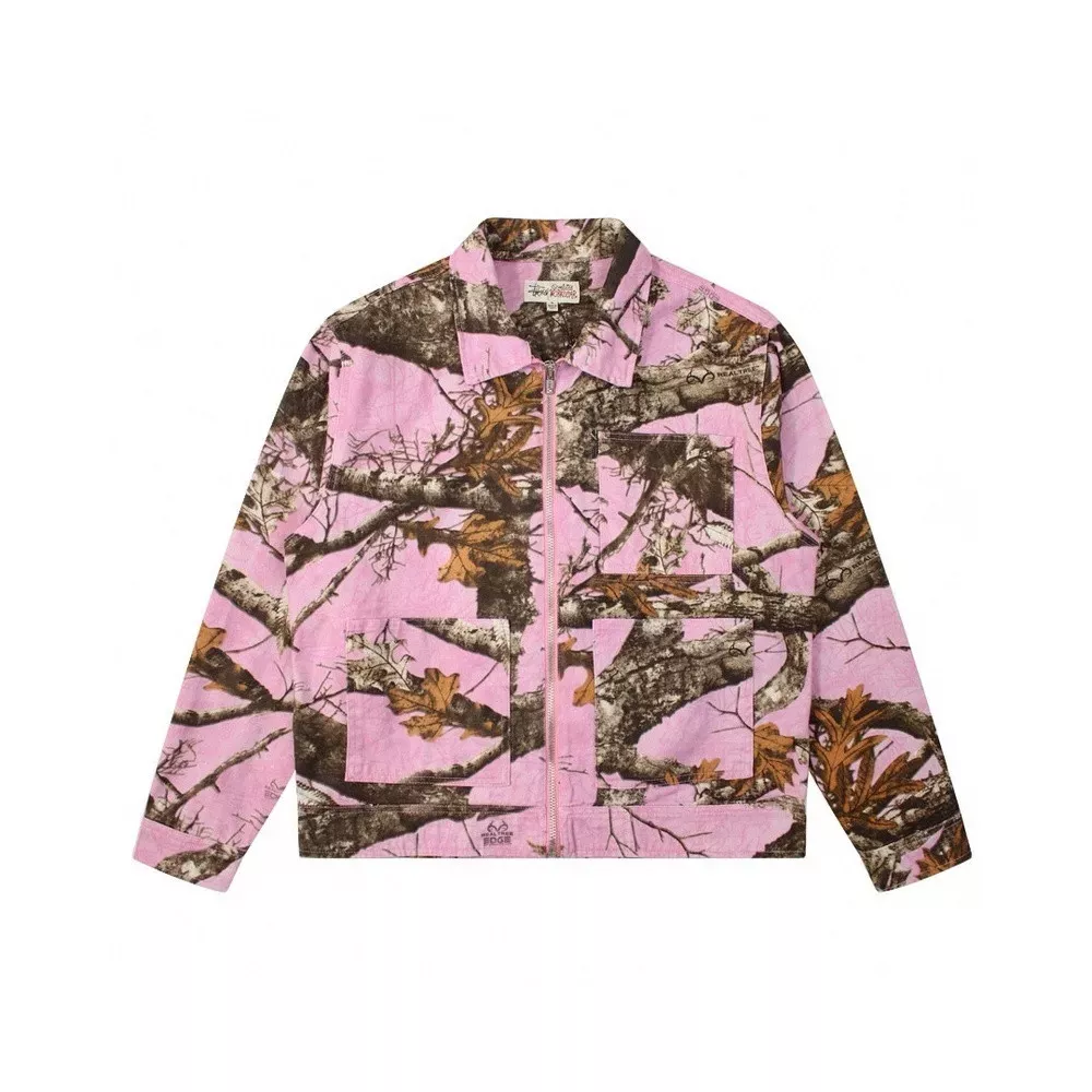 스투시 FW23 트리 브랜치 올오버 프린트 워크 집업 재킷