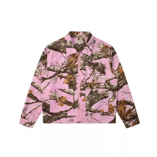스투시 FW23 트리 브랜치 올오버 프린트 워크 집업 재킷