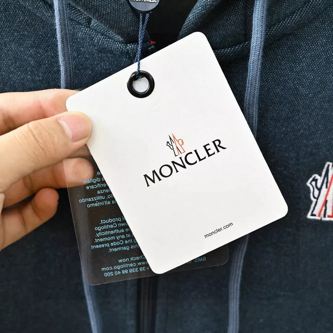 몽클레어 삼색 포인트 후드 기모 집업 재킷 상세 이미지 11