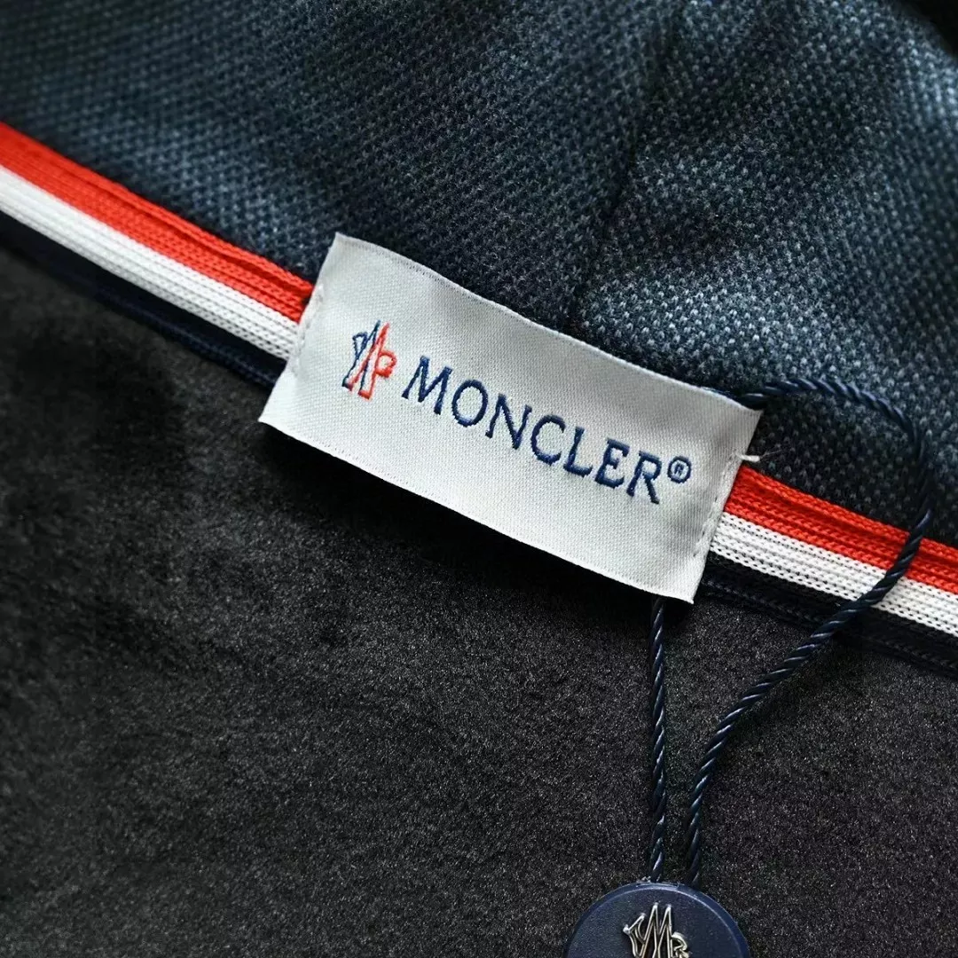 몽클레어 삼색 포인트 후드 기모 집업 재킷 상세 이미지 15