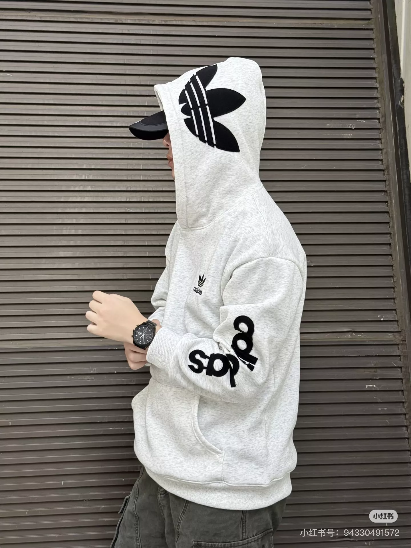 아디다스 트레포일 레터링 자수 기모 후드 상세 이미지 10