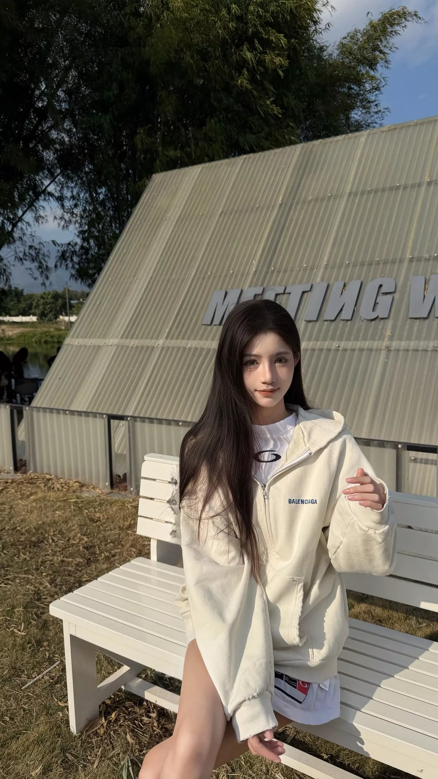 발렌시아가 BLCG 자수 로고 빈티지 워싱 집업 후드 상세 이미지 29