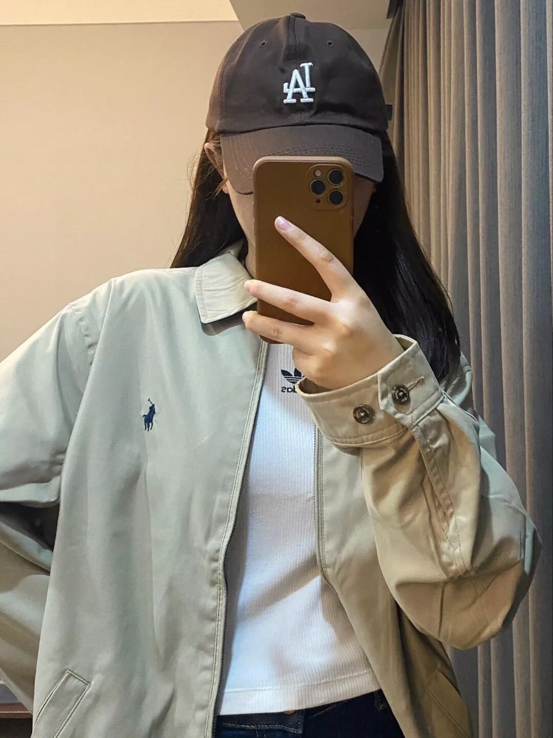 랄프로렌 금장 로고 자수 집업 카라 재킷 상세 이미지 24