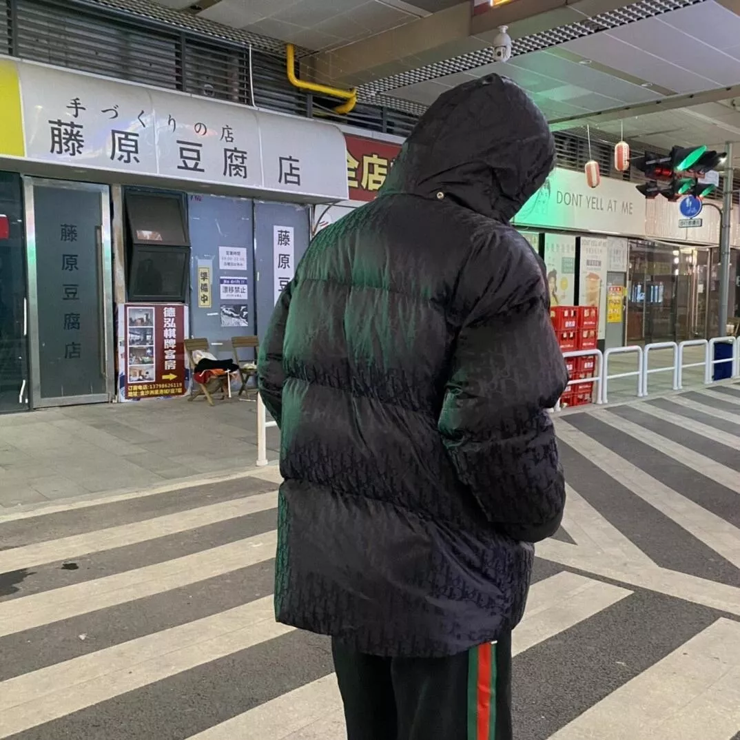 디올 오블리크 만인 자카드 후드 퀼팅 다운 재킷 상세 이미지 18