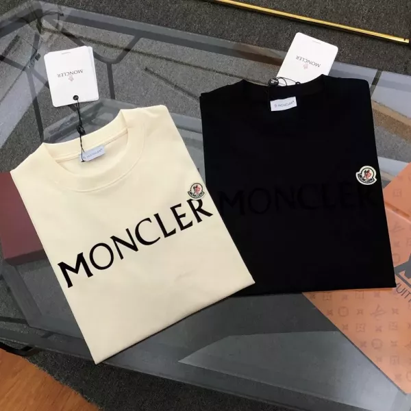 몽클레어 2025 봄여름 플로킹 로고 프린트 라운드넥 반팔 티셔츠