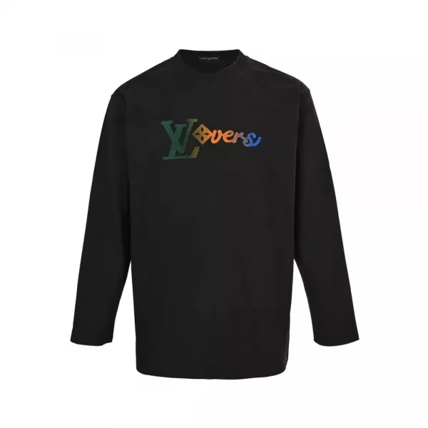 루이비통 25FW 컬러 그라데이션 LV 로고 브러시 자수 긴팔 티셔츠