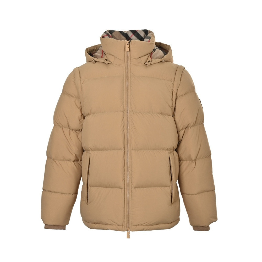 버버리 25FW 팔 소매 실드 패치 탈부착 후드 다운 재킷