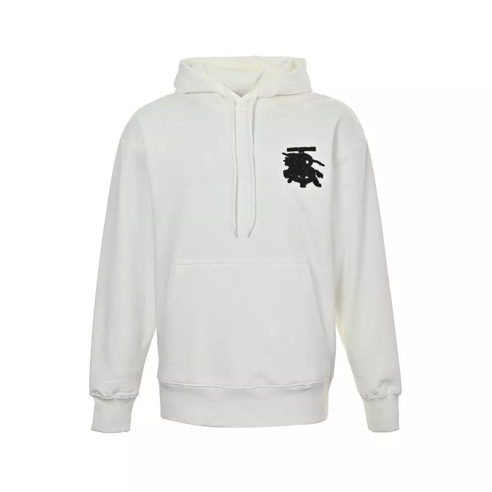 버버리 25FW 스톤 장식 타월 자수 전마 로고 후드