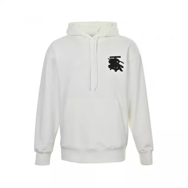 버버리 25FW 스톤 장식 타월 자수 전마 로고 후드