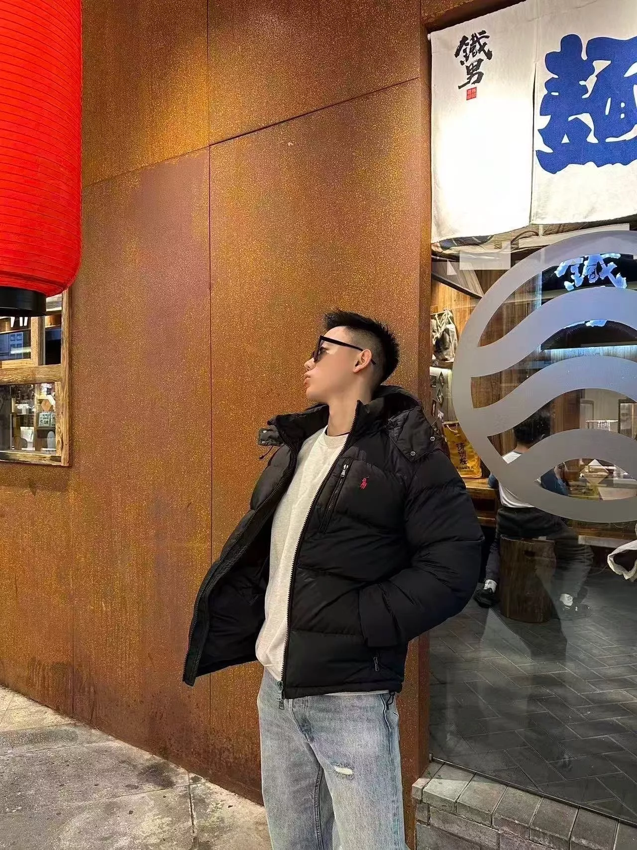 랄프로렌 클래식 포니 로고 자수 후드 다운 재킷 상세 이미지 13