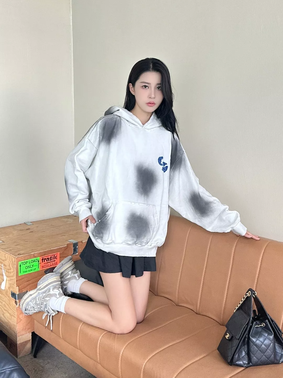 크롬하츠 마이애미 마주 로고 말발굽 데님 패치 자수 후드 상세 이미지 17