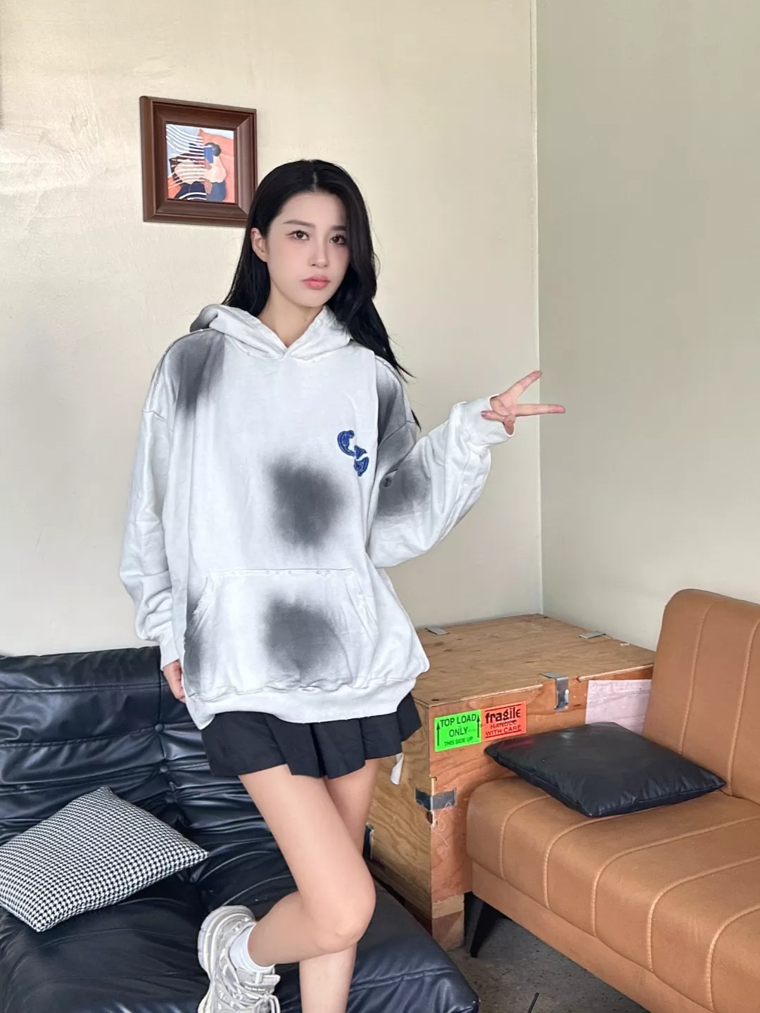 크롬하츠 마이애미 마주 로고 말발굽 데님 패치 자수 후드 상세 이미지 15