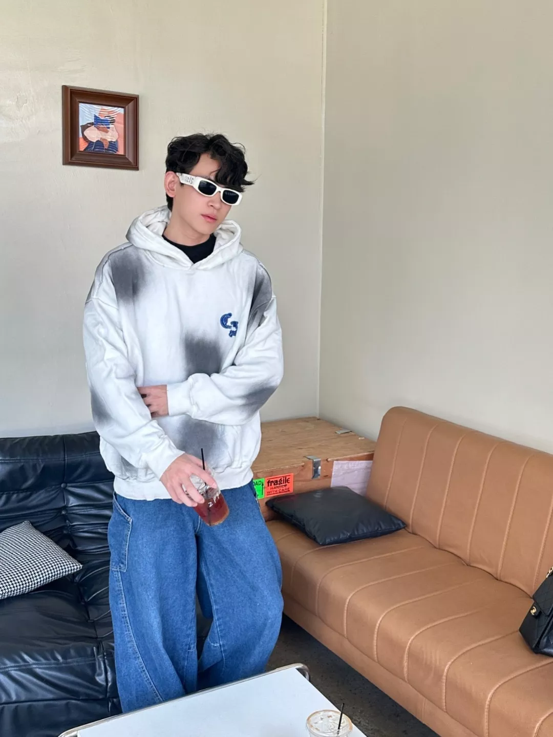 크롬하츠 마이애미 마주 로고 말발굽 데님 패치 자수 후드 상세 이미지 18