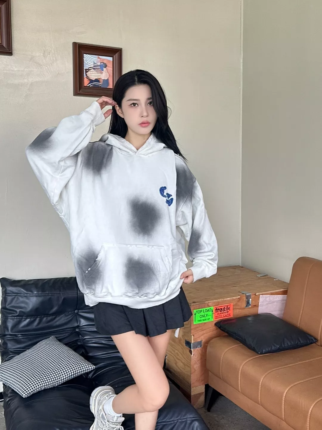 크롬하츠 마이애미 마주 로고 말발굽 데님 패치 자수 후드 상세 이미지 16