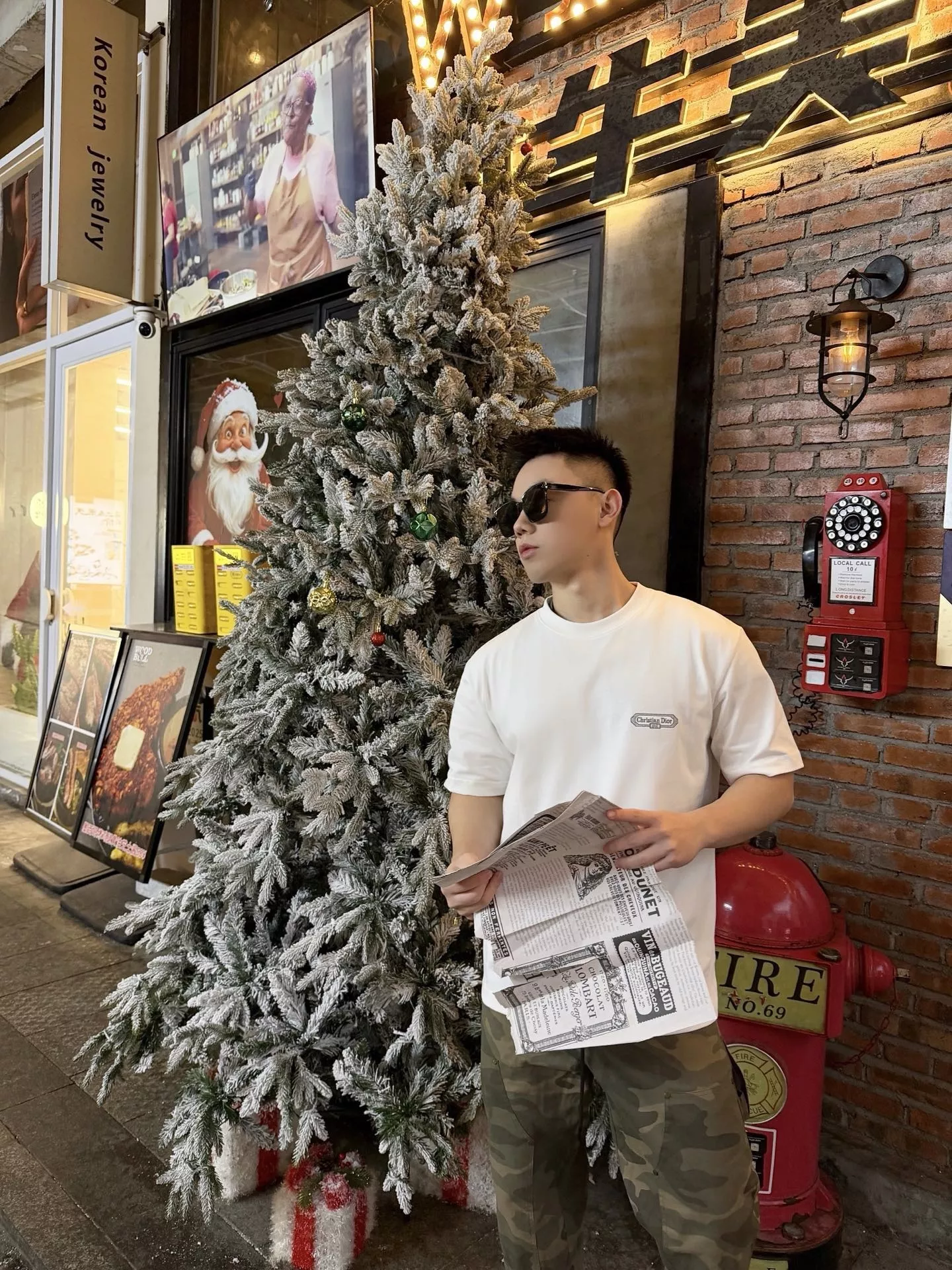 디올 박스 롱바 자수 반팔 티셔츠 상세 이미지 14