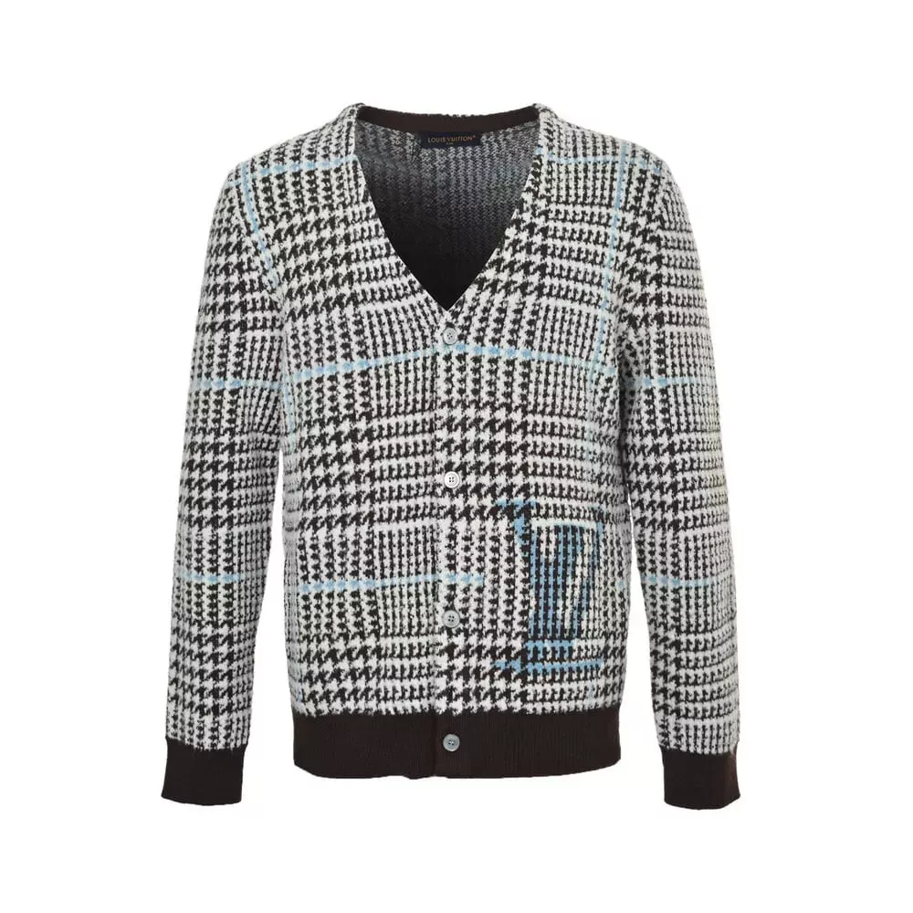 루이비통 25FW 글렌 플래드 자카드 V넥 니트 가디건