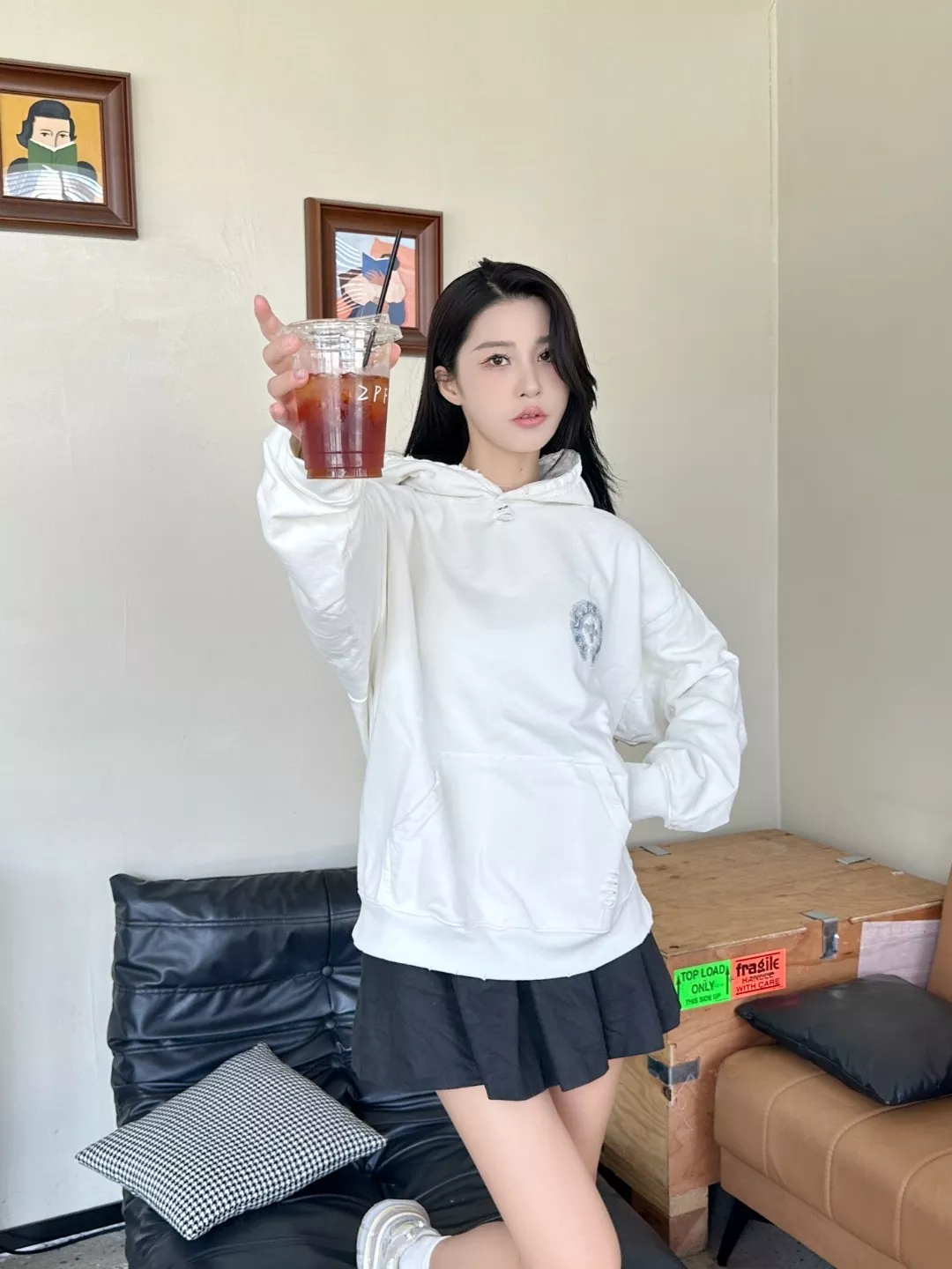 크롬하츠 마굿간 로고 레이저 번아웃 패치 자수 워싱 후드 상세 이미지 15