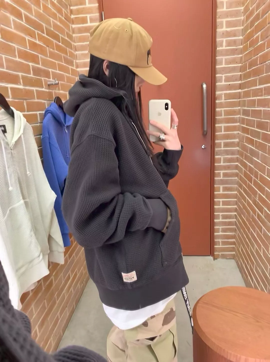 스투시 와플 효소 워싱 후드 집업 상세 이미지 12