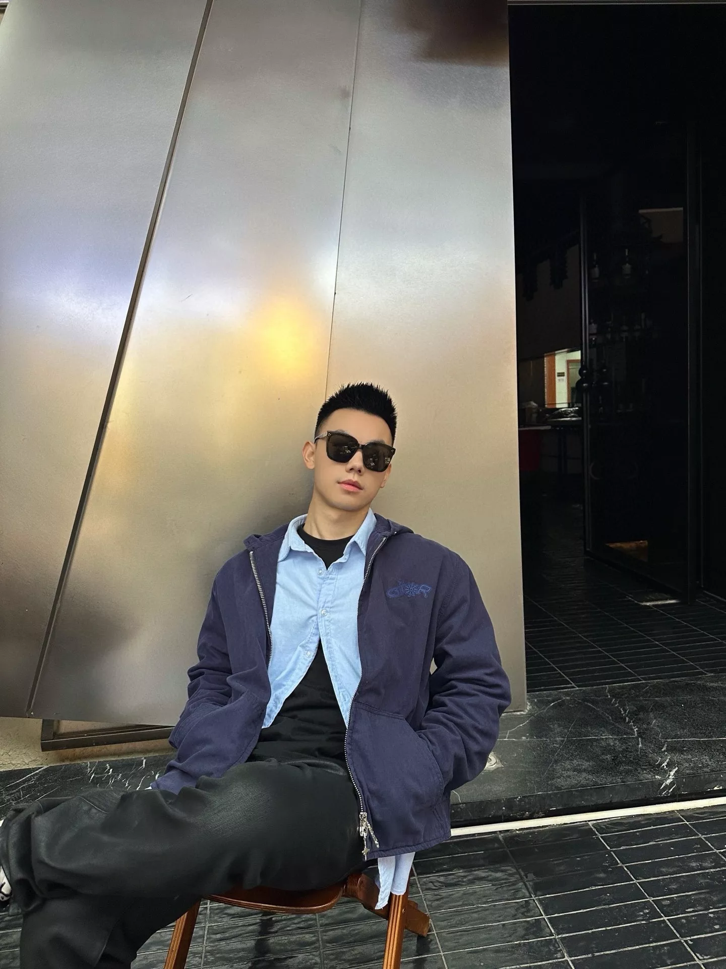 디올 25FW 콜라보 자수 로고 캔버스 지퍼 후드 아우터 상세 이미지 16