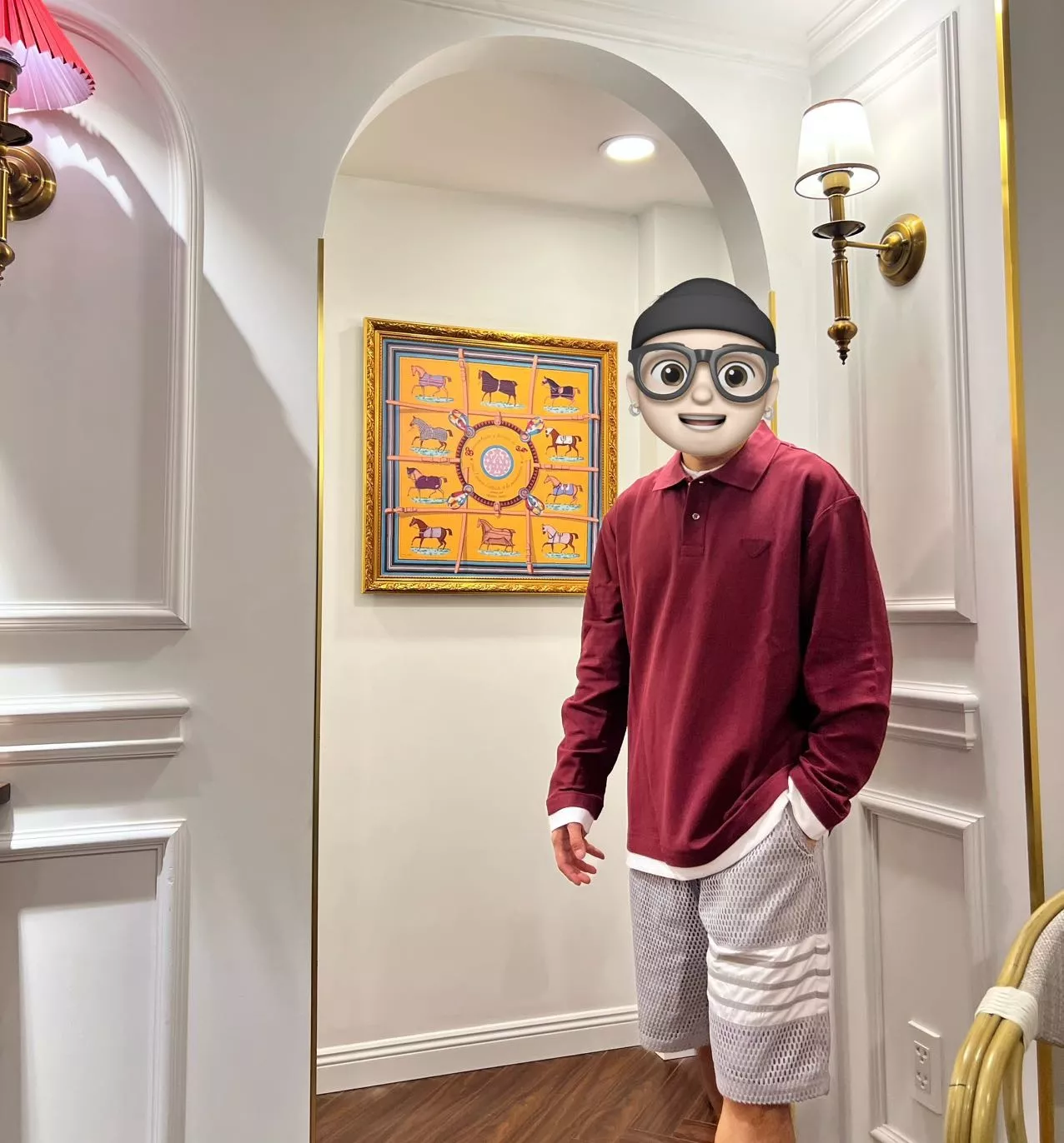 프라다 삼각 로고 패치 레이어드 카라 롱슬리브 상세 이미지 12