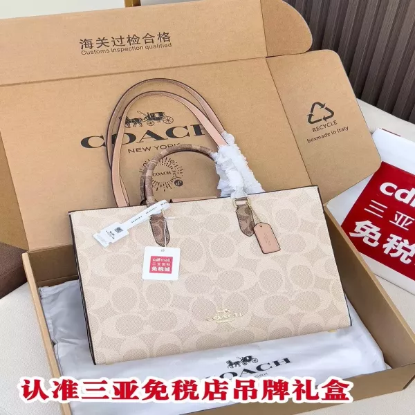 코치 시그니처 캔버스 라지 토트백